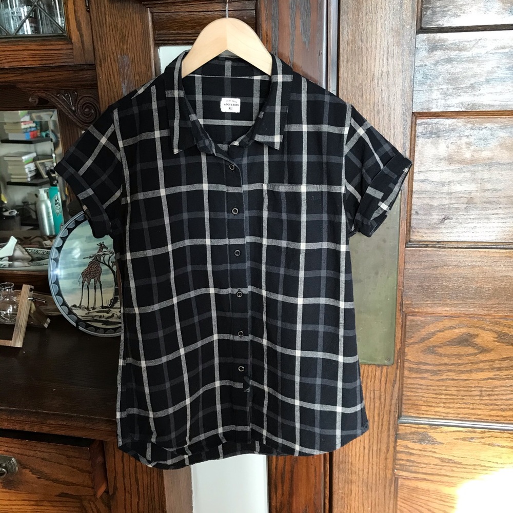 Bridge & Burn Short-Sleeve Plaid Shirt